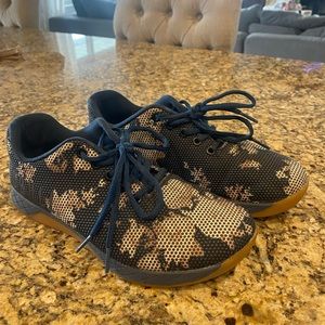 Blue floral trainers